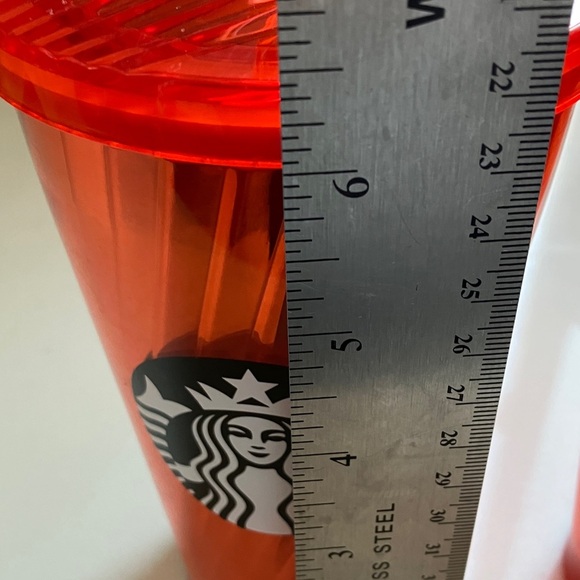 Starbucks Vibrant orange insulated cold beverage Tumblers with Straws - Picture 7 of 14